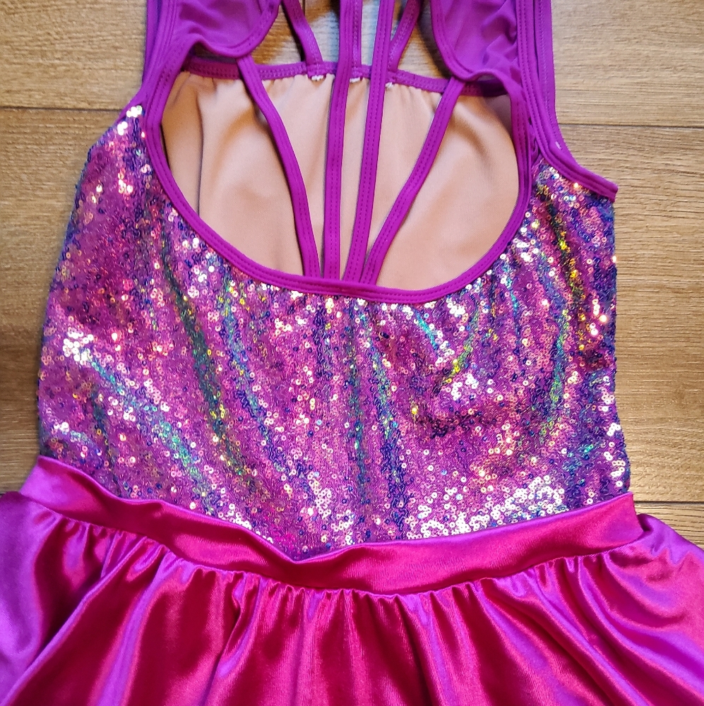 Girls Sequins Party Dance Dress Size Large - Picture 5 of 8